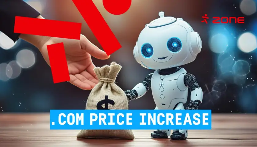 The .COM domain will also increase in price this year