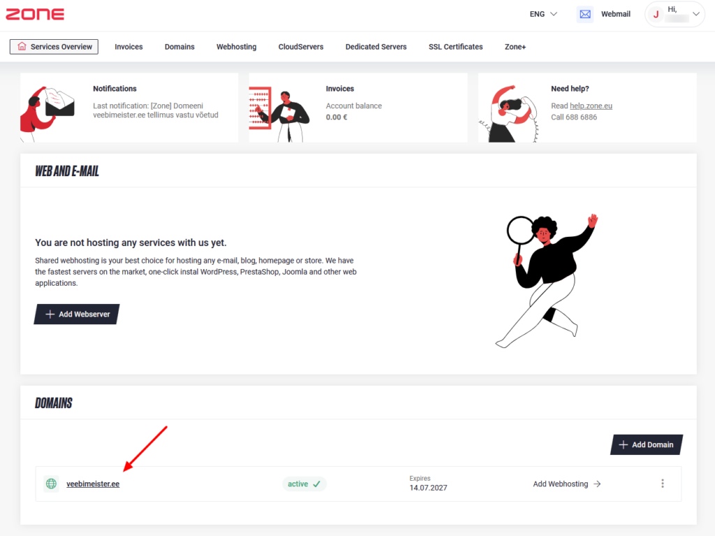 Changing the DNS records on My Zone control panel